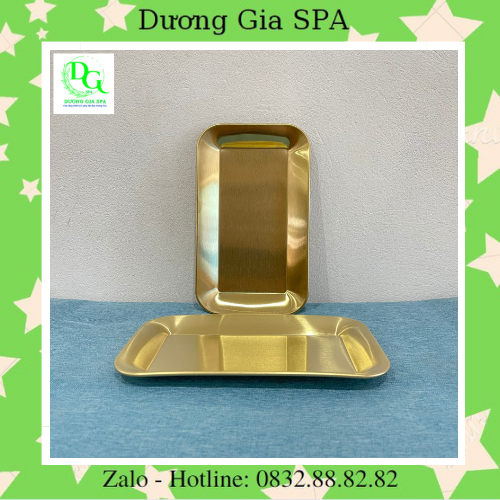 Đĩa chữ nhật mạ vàng, kích thước 21 x 12.5cm