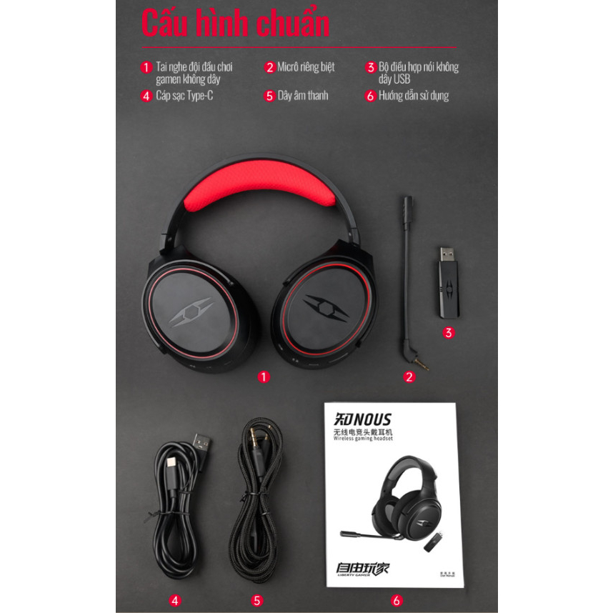 Tai nghe chơi game chụp tai không dây AVSTAR TAKSTAR NOUS có Mic cho Máy tính/ PC/ Laptop - Gaming Headphones