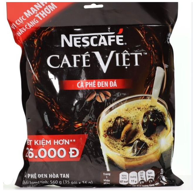 Cà Phê Việt Đen Đá Hoà Tan Bịch 35 Gói