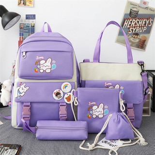 Set combo ba lô 4 món đi học, đi chơi, balo chống thấm nước thời trang hình thỏ sweet