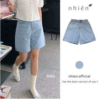 Quần jean nữ - quần ngố lửng ống rộng nhiennhienvintage BQ145