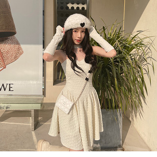[SẴN] Váy quây cúp ngực dáng xòe tặng kèm găng tay thời trang phong cách tiểu thư retro cổ điển