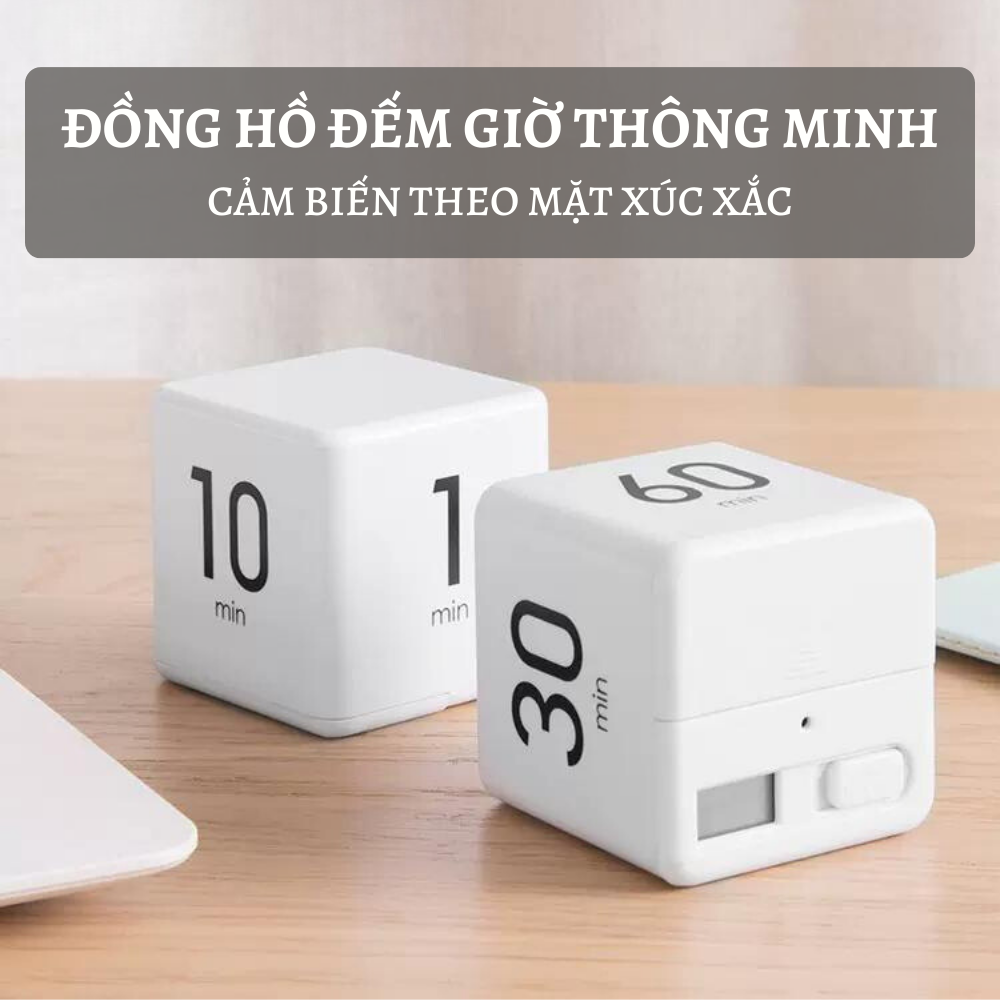 Đồng Hồ Hẹn Giờ Pomodoro Hình Xúc Xắc Cảm Biến Trọng Lực, Hẹn Giờ Nấu Ăn Đọc Sách Ngủ Trưa