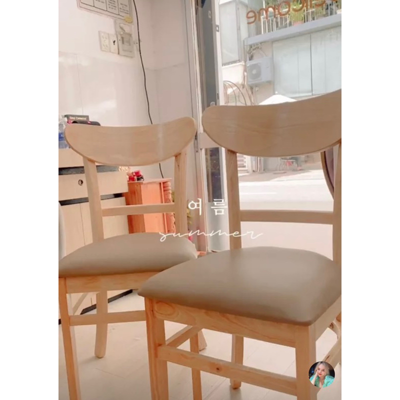 Ghế gỗ cao su lưng mặt trăng  ❤️