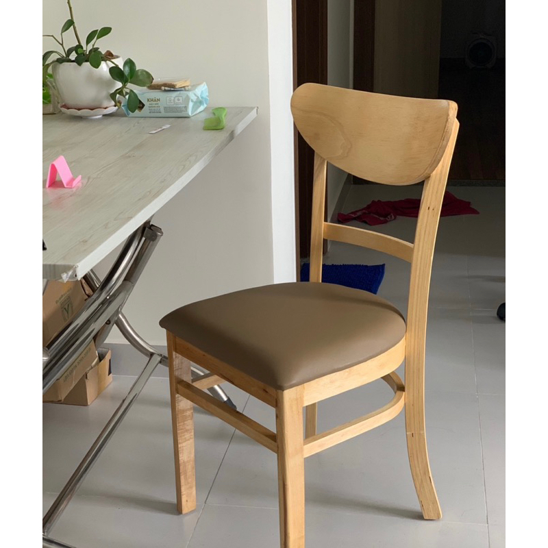 Ghế gỗ cao su lưng mặt trăng  ❤️