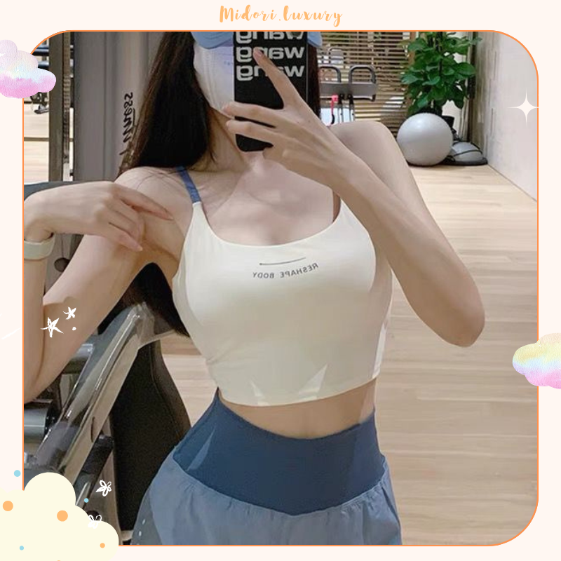Áo bra 2 dây thể thao Chất Su Mát có Mút Đệm Thời Trang Xuân Hè A044