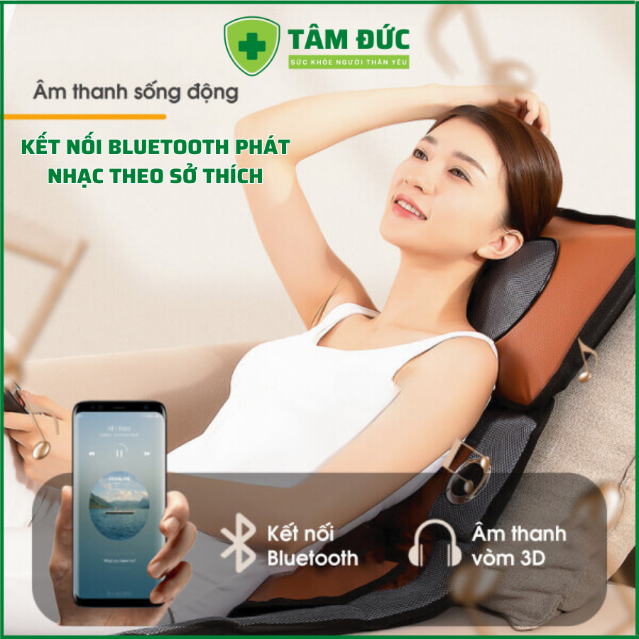 Đệm massage toàn thân đa điểm rung MAT-C86 hồng ngoại cao cấp, nêm mát xa toàn thân xoa bóp giảm đau mỏi vai gáy