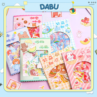 Set 45 sticker nhãn dán DABU hình gấu thỏ dễ thương cute