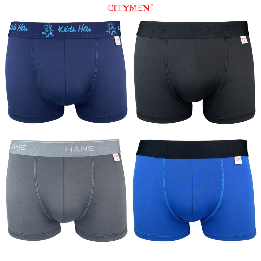 Combo 4 Quần Lót Nam Boxer Nhiều Lưng Hiệu CITYMEN Vải Thun Lạnh Co Dãn 4 Chiều Cao Cấp, Sịp Nam - CTSP-MULTIBL