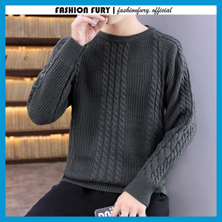 Áo len nam thân vặn thừng chất len cực đẹp, Áo len nam cổ tròn cao cấp - Fashion Fury
