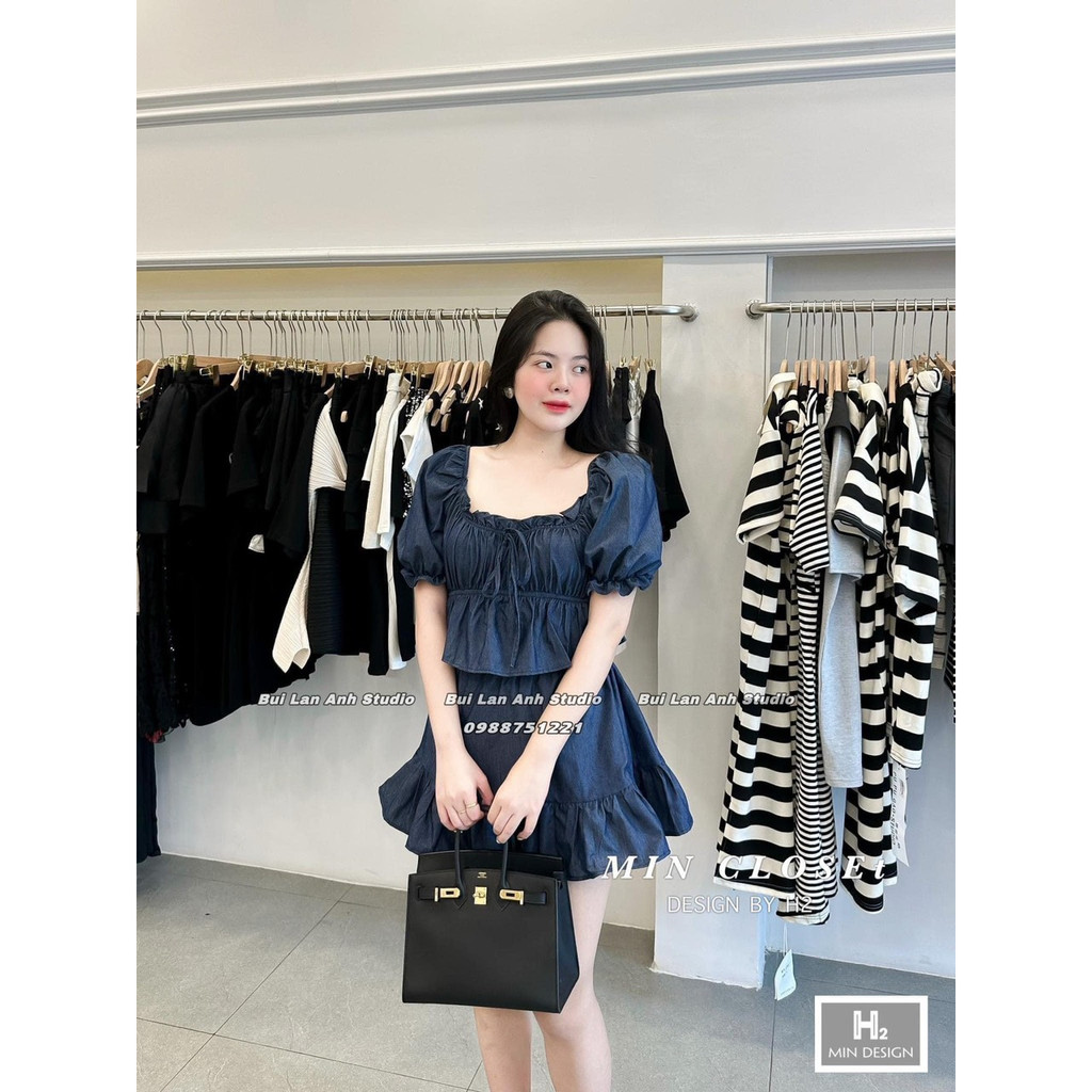 Set bò tay bồng mix chân váy có lót quần trong cạp chun siêu xinhhh