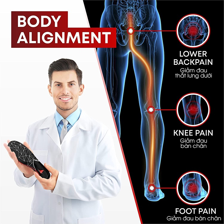 Lót Giày Thể Thao Y Khoa Plantar Fasciitis Arch Support Focare Tốt Cho Gan Bàn Chân LGF03 chính hãng