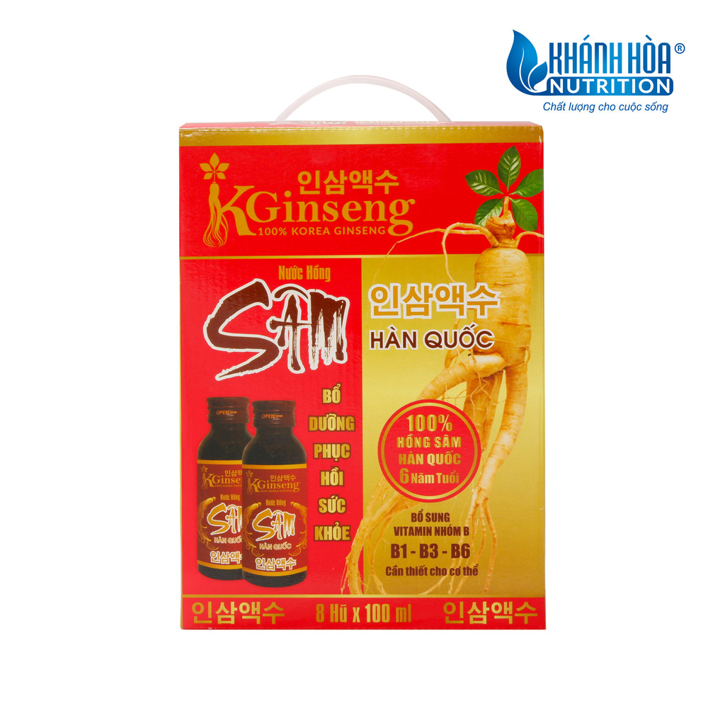 Nước Hồng Sâm Hàn Quốc KGinseng - Khánh Hòa Nutrition ( 8 Lọ x 100 ML )