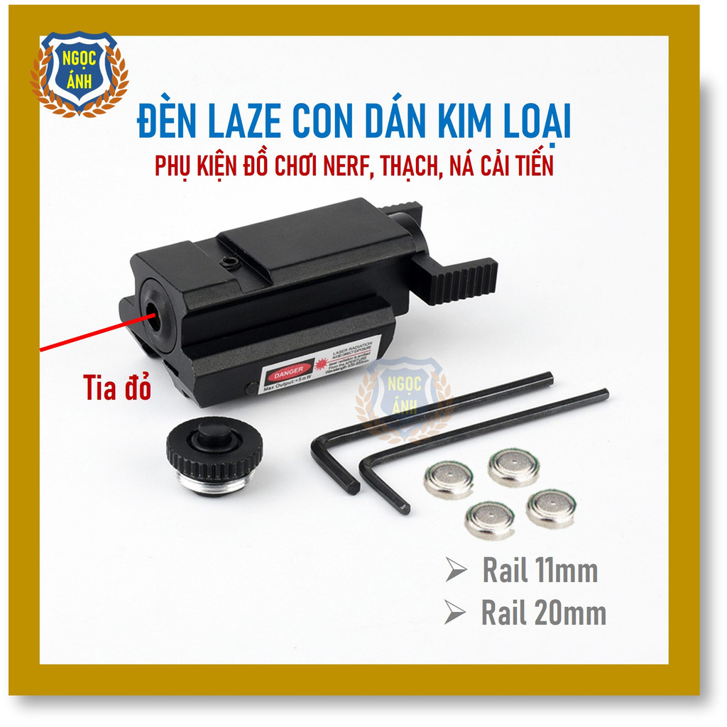 Đèn Laze Con Dán Kim Loại Cao Cấp Tia Laser Màu Đỏ Có Rãnh 11mm hoặc 20mm - Đồ Chơi Ngọc Ánh