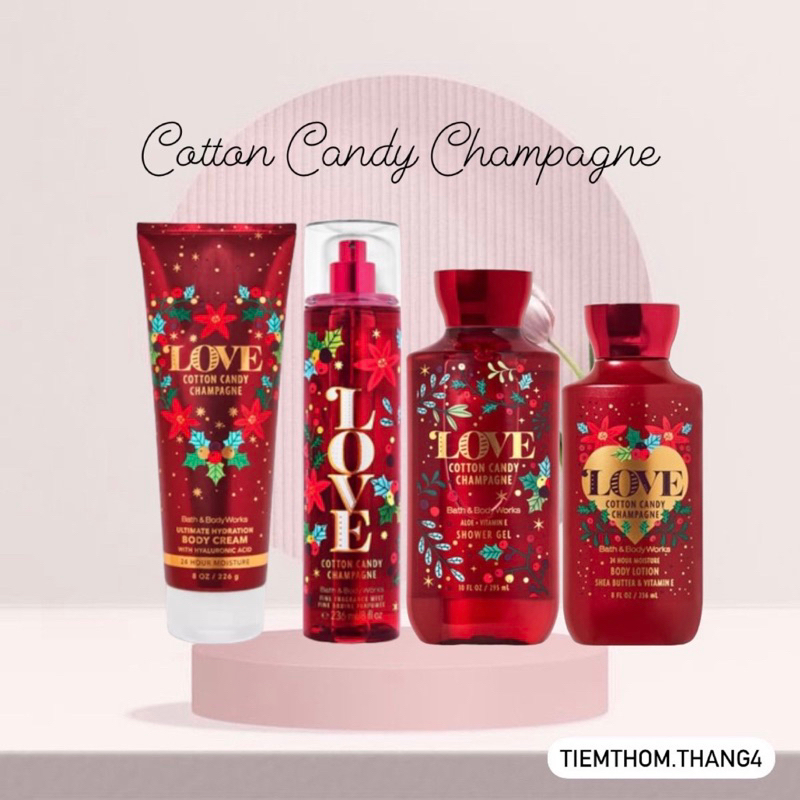 •𝐂𝐨𝐭𝐭𝐨𝐧 𝐂𝐚𝐧𝐝𝐲 𝐂𝐡𝐚𝐦𝐩𝐚𝐠𝐧𝐞• Bath & Body Works - Sản phẩm dưỡng và xịt thơm toàn thân dành cho nữ