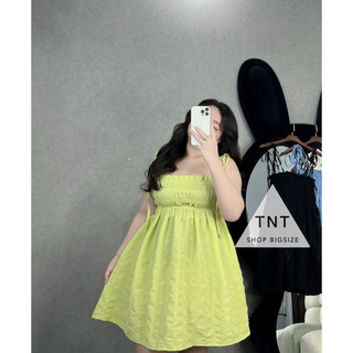 ĐẦM XỐP 2S  THẮT NƠ NHÚN NGỰC  [TNT SHOP BIGSIZE 60KG 90KG]