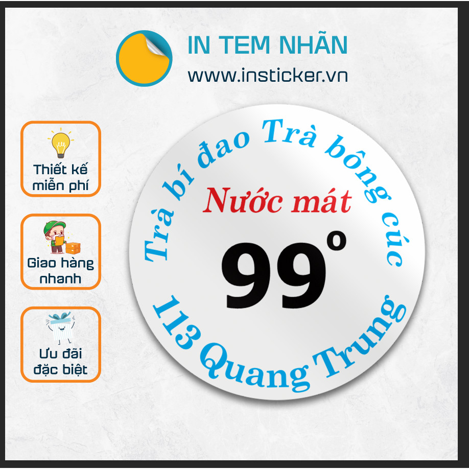 In tem nhãn Decal nhựa sữa, thiết kế theo yêu cầu