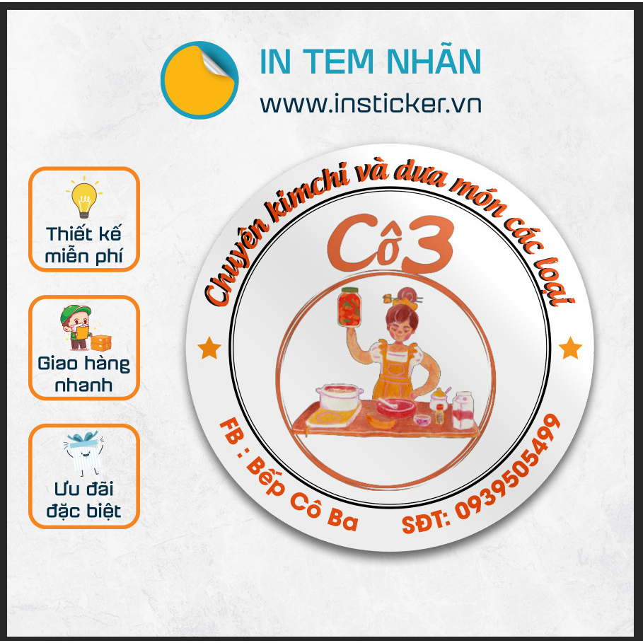 In tem nhãn Decal nhựa sữa, thiết kế theo yêu cầu