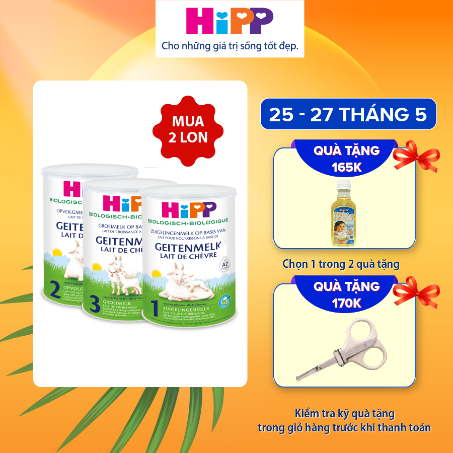 Sữa dê HiPP Organic 400g - Giúp bé phát triển chiều cao, trí não, tăng cường hấp thu