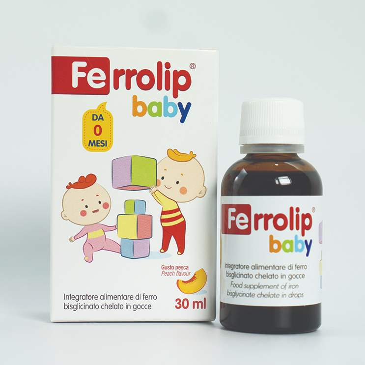 Sắt nước hữu cơ nhỏ giọt Ferrolip Baby vị đào 30ml (Hộp)