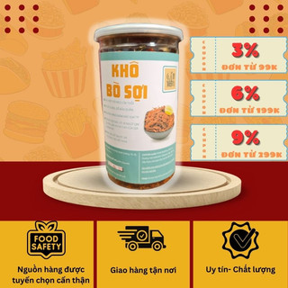 Khô bò xé sợi thơm ngon đậm vị hũ 300g - Ăn vặt Gánh Xưa