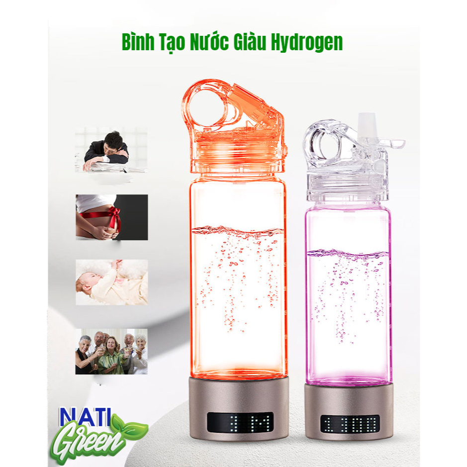 Máy Tạo Nước Hydrogen cầm tay và hít khí Hydrogen Công Nghệ Mỹ NatiLife - Na02