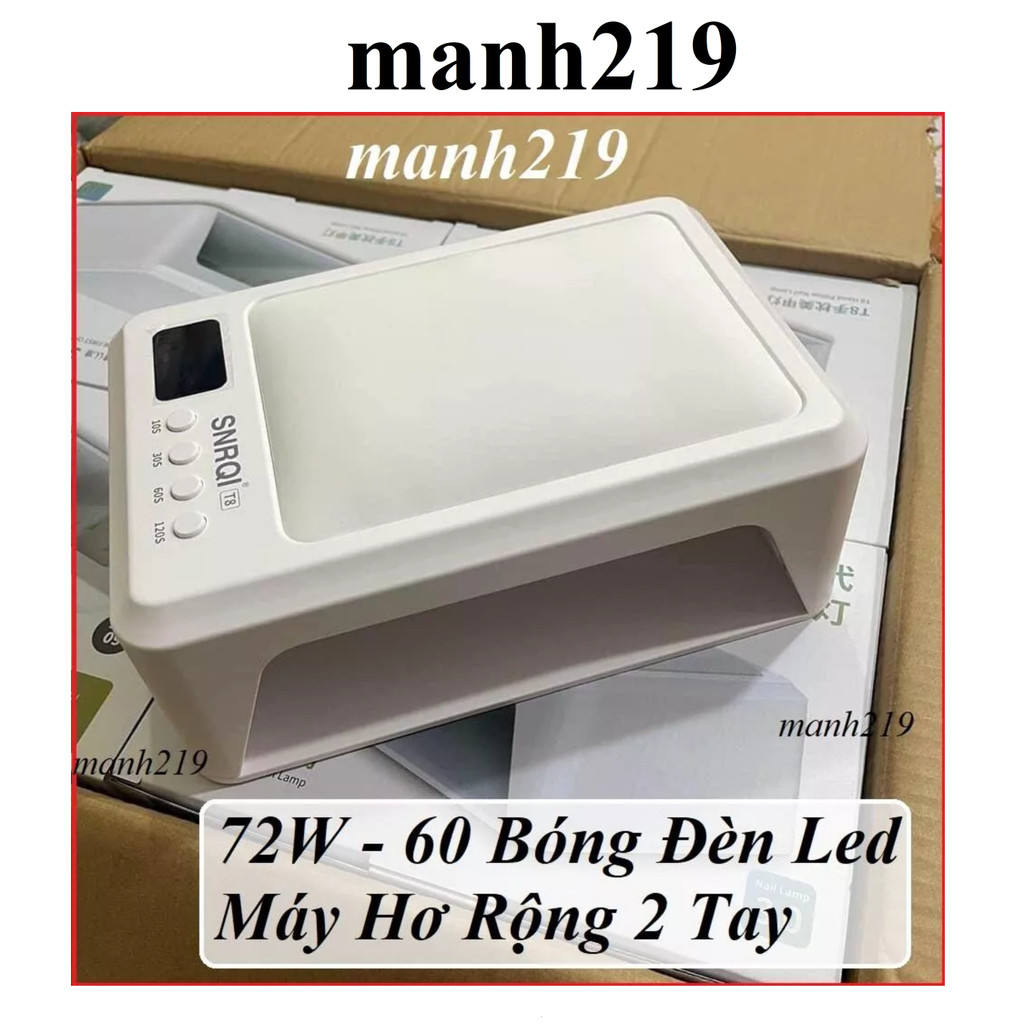 Máy Hơ T8 72W, 60 Bóng Đèn, Khoang Rộng Hơ 2 Tay SNRQI UV LED