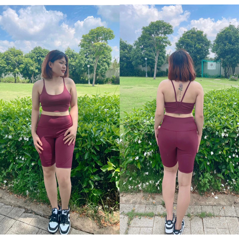 Set biker lở tập gym yoga 4 màu có size 90kg chất thun poly 2 da dày mịn co dãn 4 chiều và hút mồ hôi