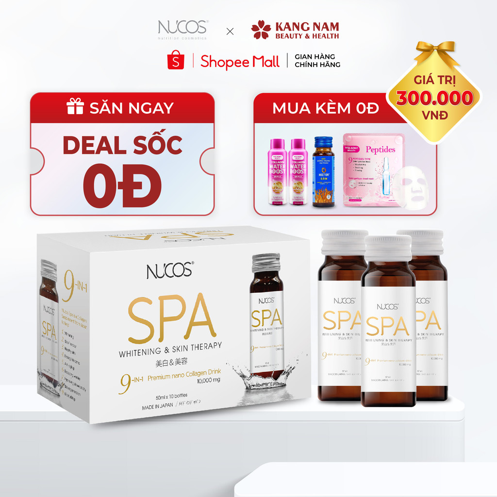 Collagen nước ngừa lão hóa Nucos Spa 10000 50ml x 10 chai