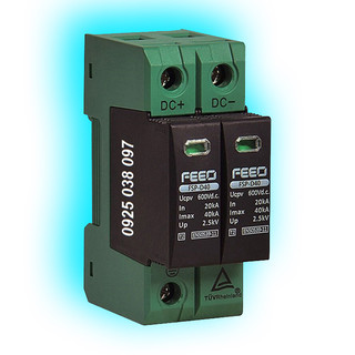 Cb chống sét dc 2p 600vdc feeo fsp-d40 - thiết bị chống sét lan truyền điện năng lượng mặt trời - chống sét solar