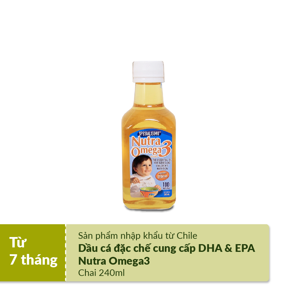 Dầu cá ăn dặm Nutra Omega 3 (HiPP) nhập khẩu Chi Lê 240ml - Bổ sung DHA & EPA cho trẻ từ 7 tháng tuổi