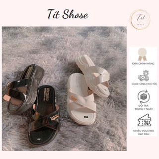 Dép sandal nữ, dép đế bằng 2p quai chéo bản dây to cao cấp - tít shoes