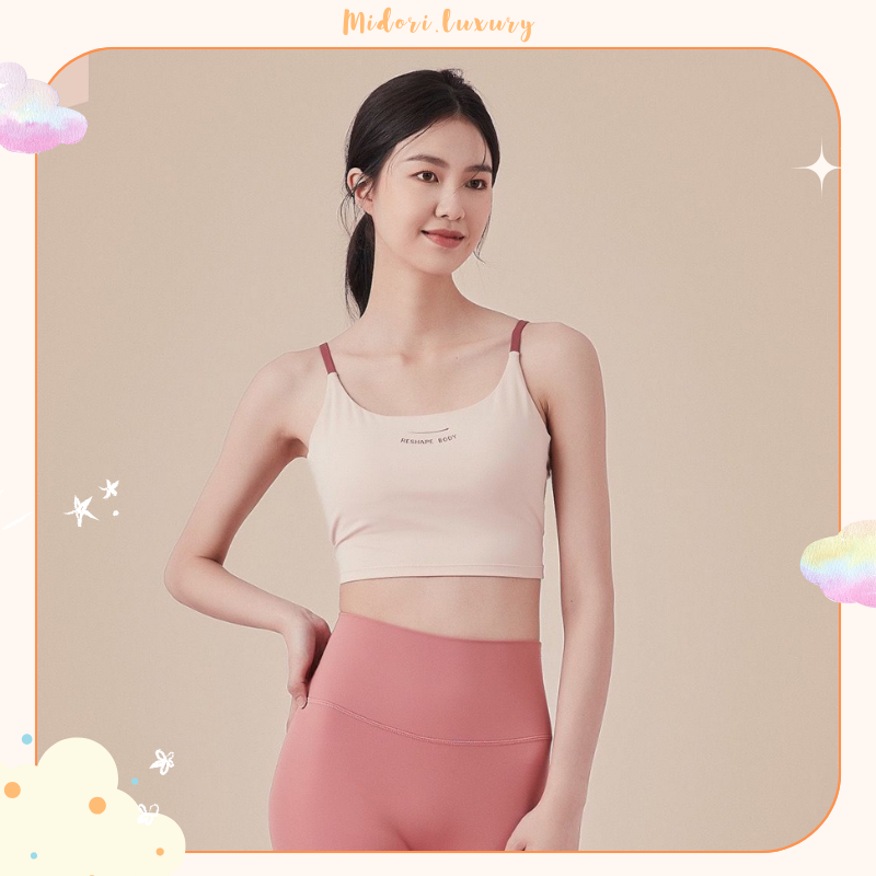 Áo bra 2 dây thể thao Chất Su Mát có Mút Đệm Thời Trang Xuân Hè A044