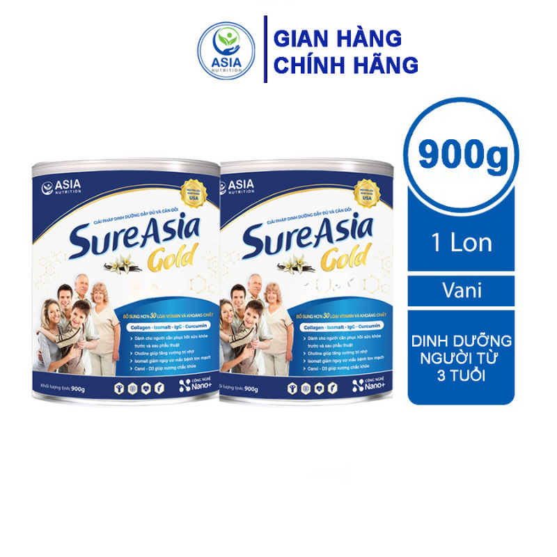COMBO 2 Hộp 900g Sữa Sure Asia Gold - Sản phẩm chính hãng nguyên liệu nhập khẩu từ Hoa Kỳ GREENNUTRITION
