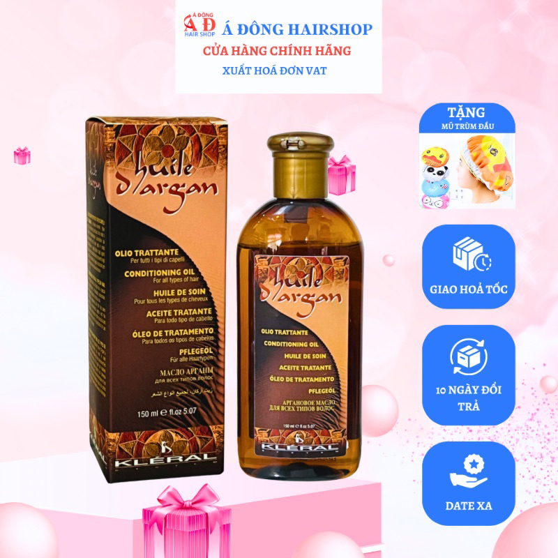 Tinh dầu Argan chống xơ rối chẻ ngọn tóc Kleral Huile D'argan oil Italy