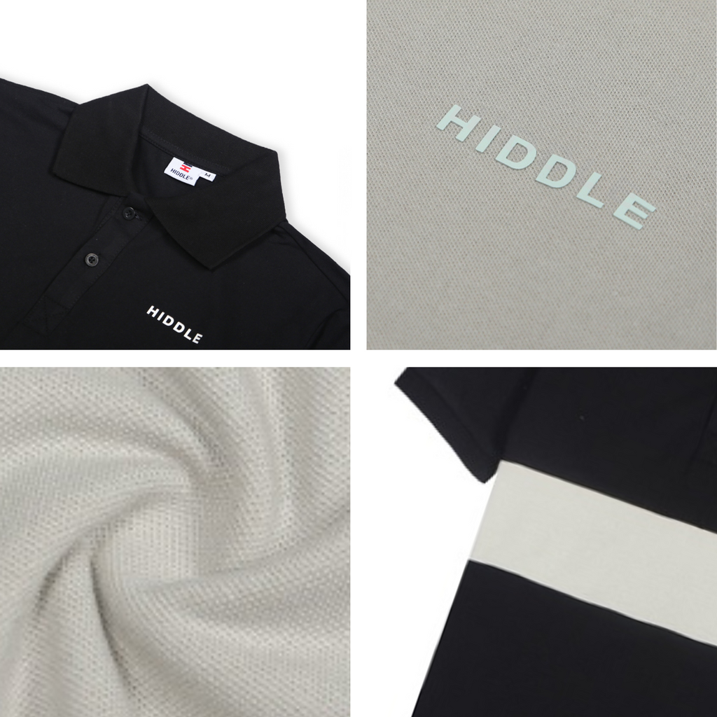 Áo polo phối màu nam cao cấp HIDDLE vải cotton chống nhăn, nhiều size màu đen, xám, xanh ve chai| H7-T11