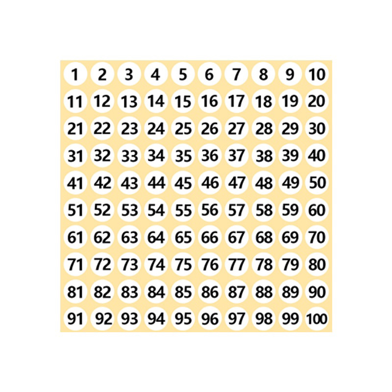 Tem dán số - 100 số