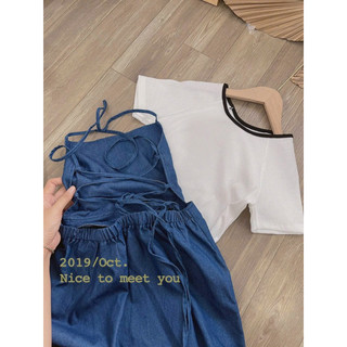 SET YẾM JEAN KIỂU+ ÁO THUN TRƠN