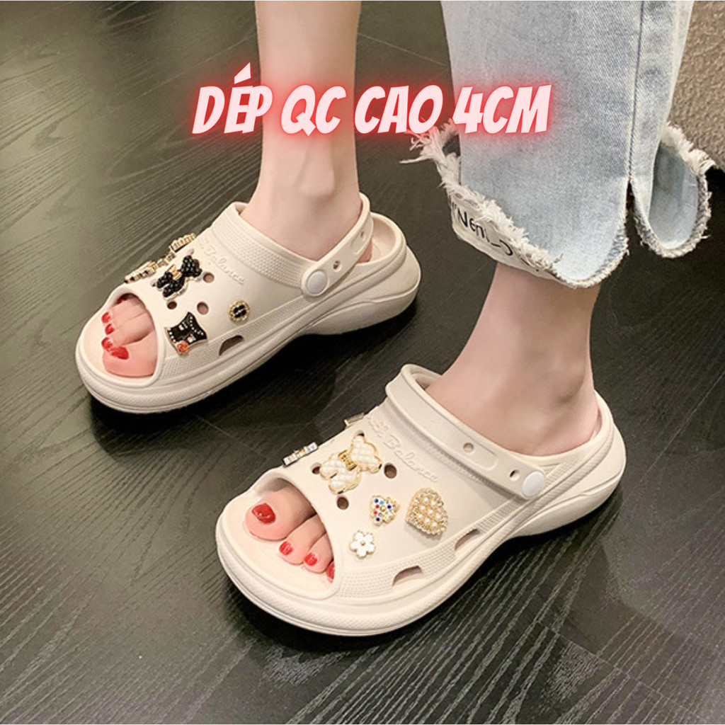 Cross Nữ 2023 Hàng QC Cao Cấp FullBox Đế EVA Cao 4cm, Sục Sandal Siêu Nhẹ Dáng Hàn Quốc Phù Hợp Đi Học Đi Chơi