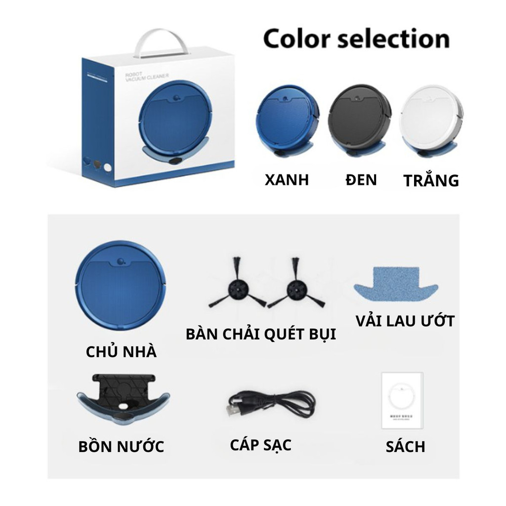 Robot hút bụi lau nhà tự động, Máy hút bụi thông minh,Điều khiển qua app, Chống rơi cầu thang, Hút được tóc bụi,to,nhỏ.. | BigBuy360 - bigbuy360.vn