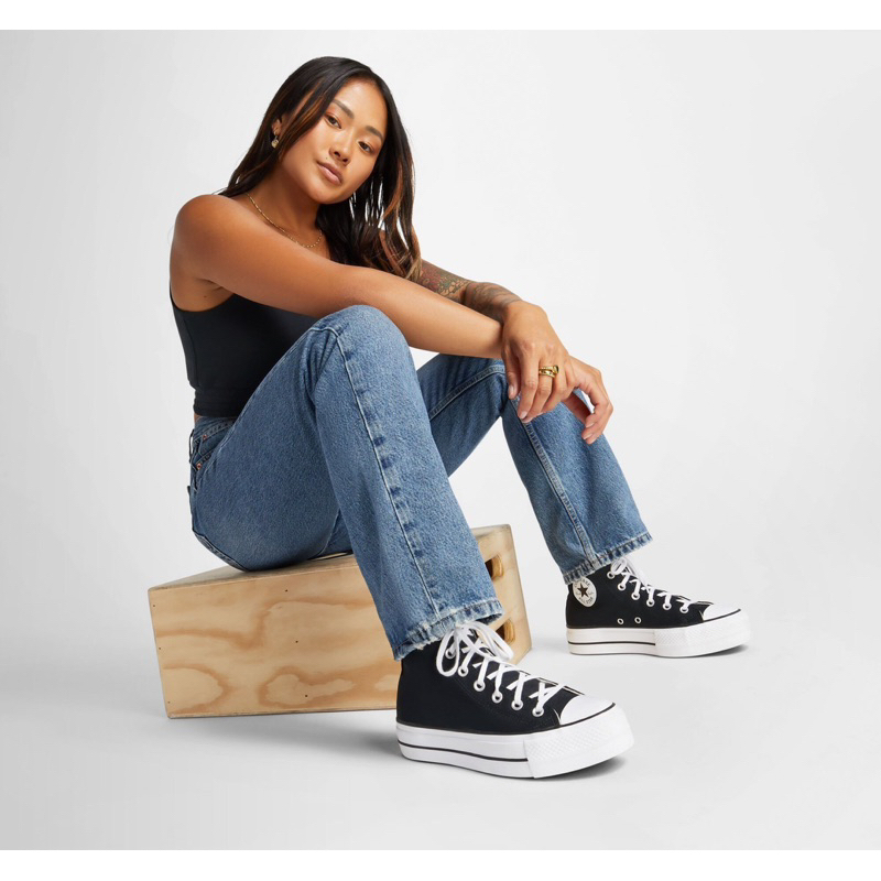 Chuck Canvas Platform Black High Giày Converse Thể Thao Đế Cao 560845C