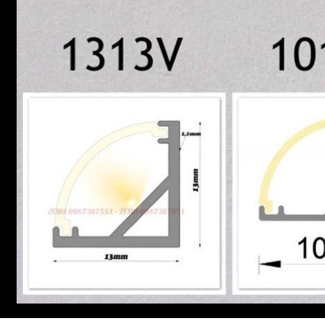 Thanh nhôm LED V góc 3m