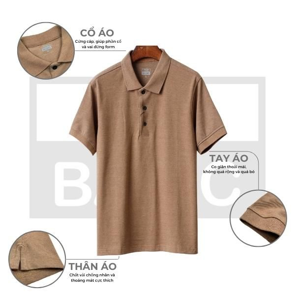 Áo POLO Nam THE BASIC áo thun có cổ vải cá sấu cotton co giãn cao cấp thoáng mát - ANN013