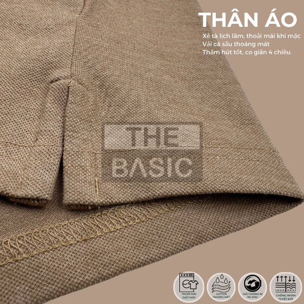 Áo POLO Nam THE BASIC áo thun có cổ vải cá sấu cotton co giãn cao cấp thoáng mát - ANN013