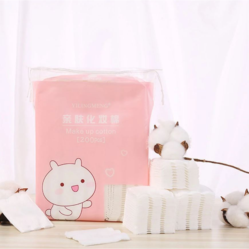 Bông tẩy trang Yilingmeng Line Friend 100% Cotton 200 miếng