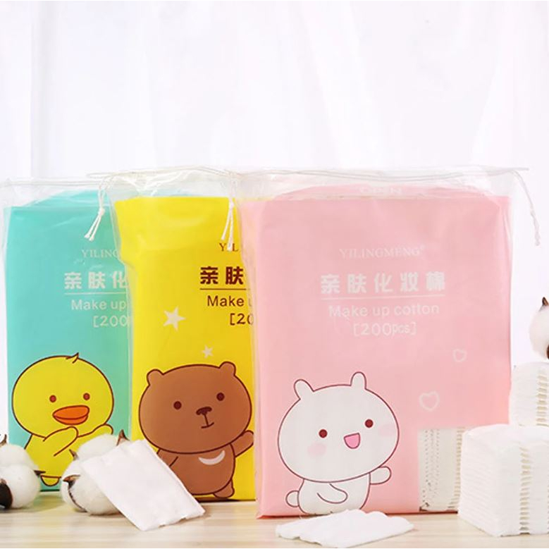 Bông tẩy trang Yilingmeng Line Friend 100% Cotton 200 miếng