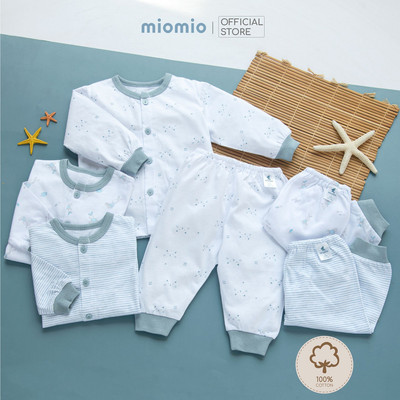 Combo 3 Bộ Dài Sơ Sinh MIOMIO Cho Bé Trai, Bé Gái (Từ 0 - 24 Tháng), Vải Cotton