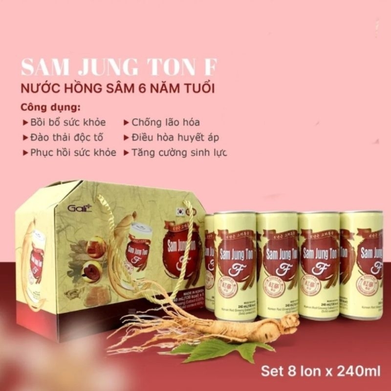 Set Hồng Sâm Sam Jung Ton F hộp 8 lon