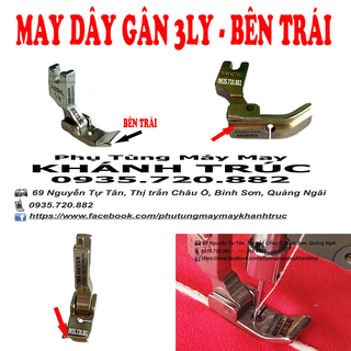 Chân vịt may dây gân 3ly bên Trái máy may công nghiệp 1kim