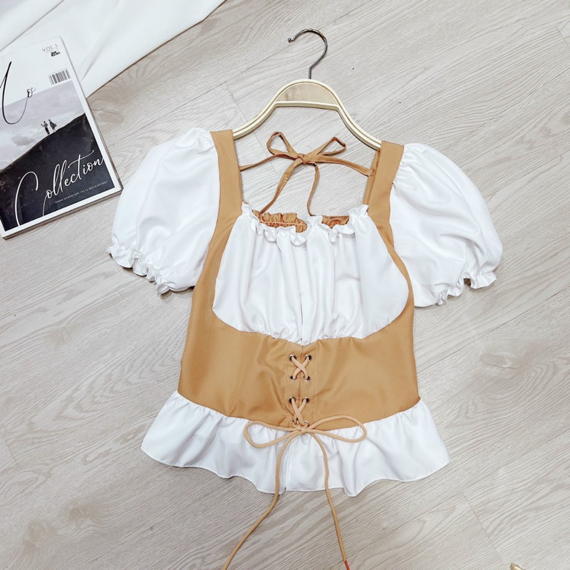 ẢNH THẬT ÁO KIỂU PHỐI RÚT DÂY LOLITA UN